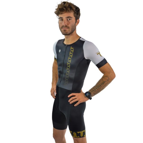 TriTiTan Elite Titanium Gold Trisuit with short sleeves (unisex)
