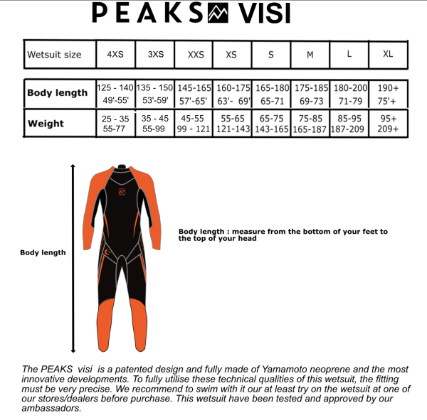 Peaks Wetsuit Visi Naranja