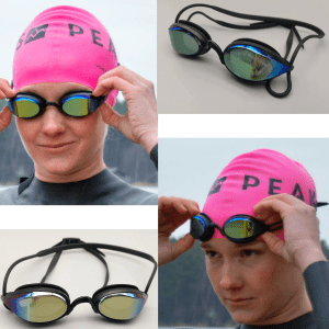 PEAKS Shark swimming goggles with interchangeable nose bridge