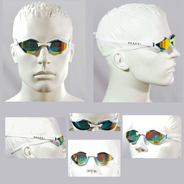 PEAKSOrcawhiteoverview PEAKS Orca swimming goggles with interchangeable nose bridge
